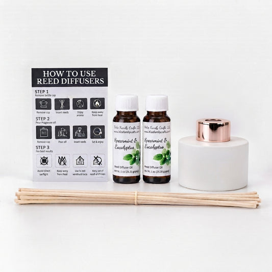 Matte White Glass Reed Diffuser with Rose Gold Collar