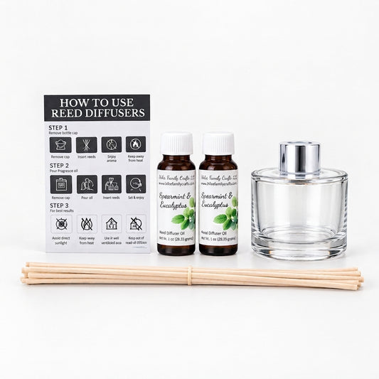 Clear Glass Reed Diffuser with Silver Collar