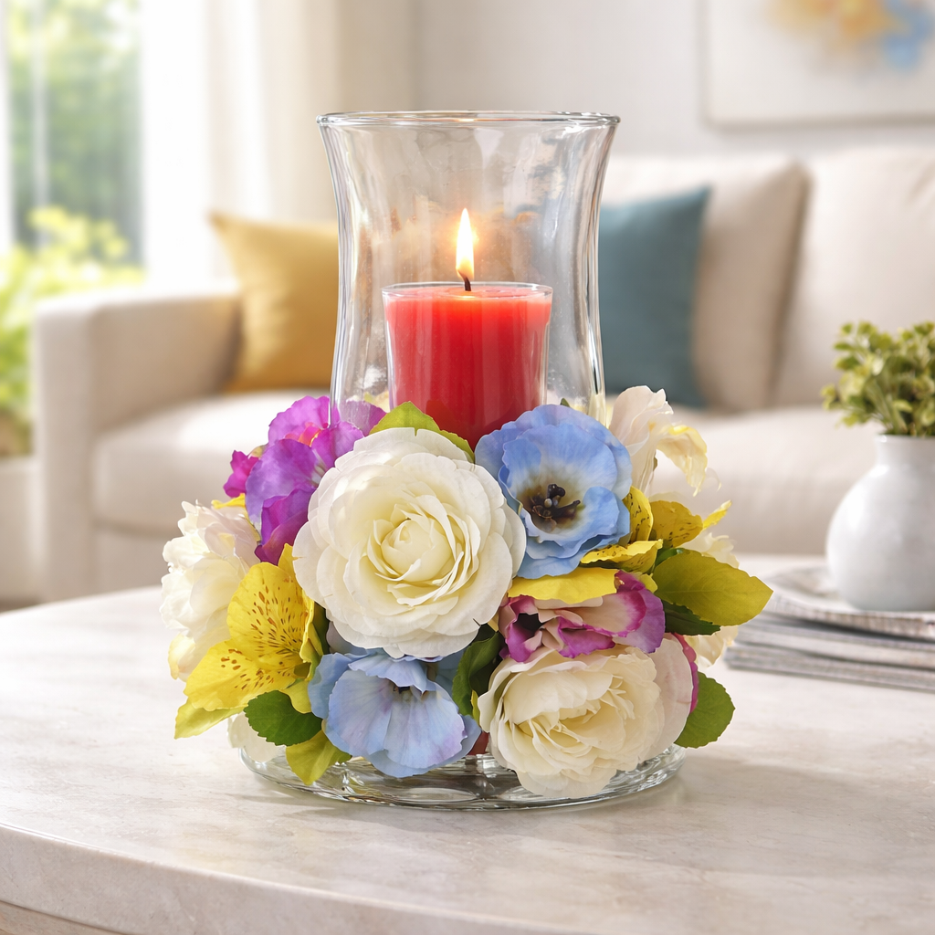 Spring Flowers Candle Holder
