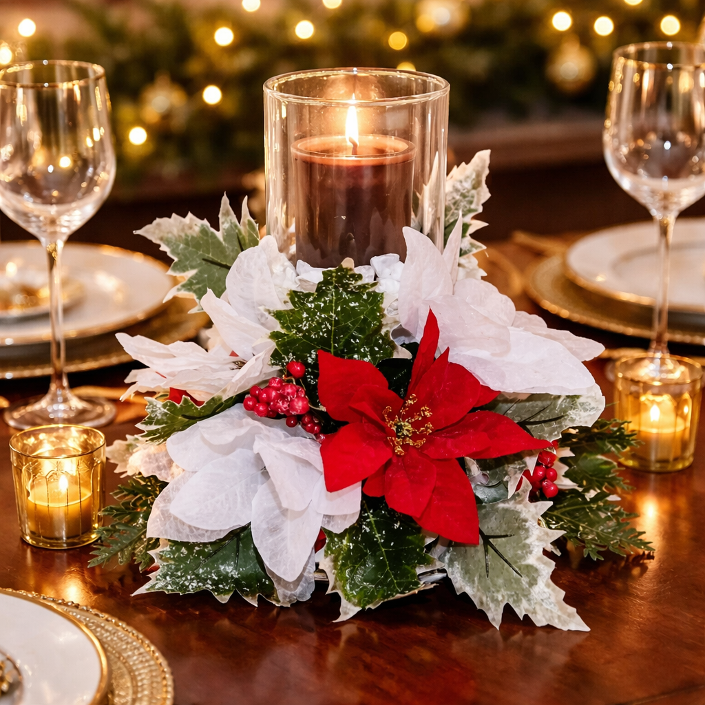 Votive Christmas Centerpiece
