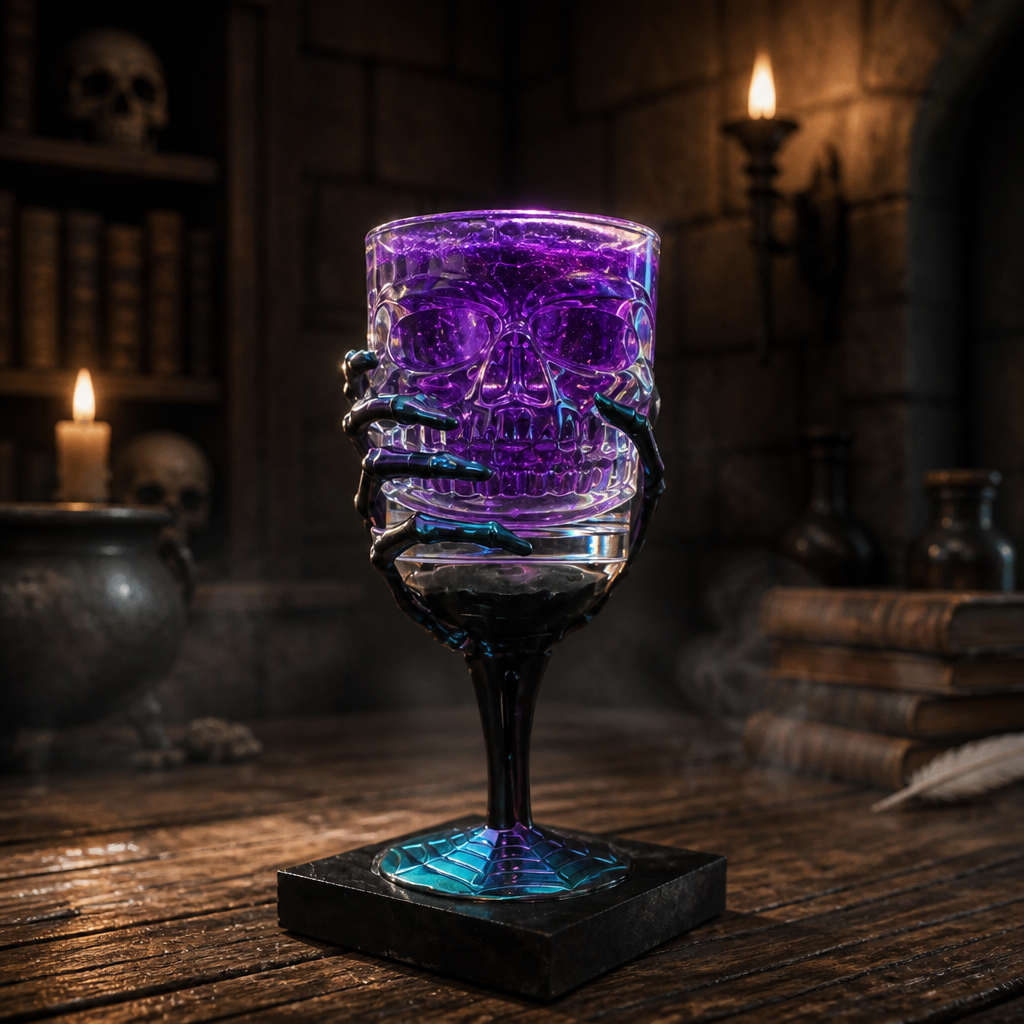 Halloween Skull Goblet Candle Holder