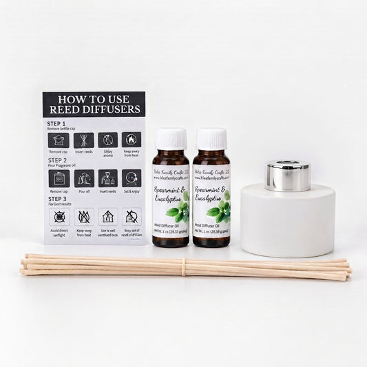Matte White Glass Reed Diffuser with Silver Collar