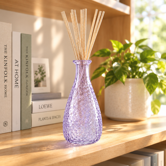 Lavender Teardrop Glass Reed Diffuser Set
