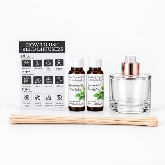 Clear Glass Reed Diffuser with Rose Gold Collar
