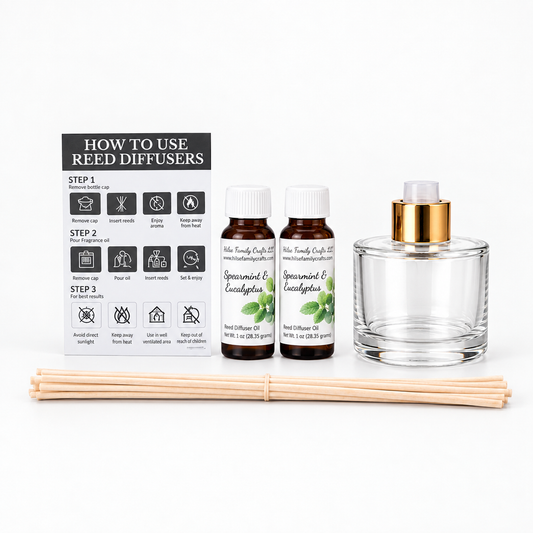 Clear Glass Reed Diffuser with Gold Collar