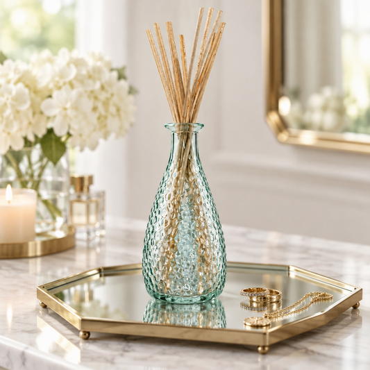 Seafoam Green Teardrop Glass Reed Diffuser
